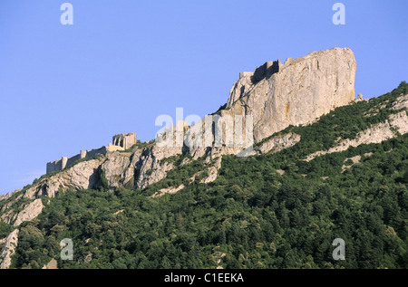 Frankreich, Aude, Katharer Peyrepertuse Burg Stockfoto