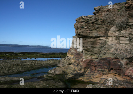 Blick vom Hilbre Insel in der Mündung des Dee in Richtung Wales Stockfoto