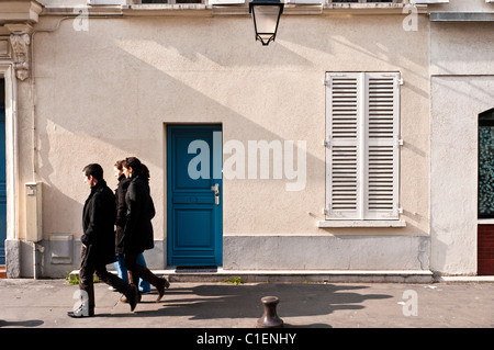 Frühling im Stadtteil "Butte-Aux-Cailles", Paris, Frankreich. Stockfoto