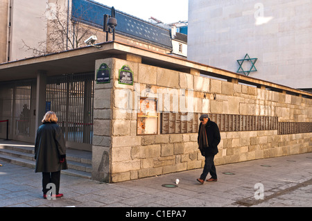 Schoa-Mahnmal, Le Marais-Viertel, Frankreich. Stockfoto