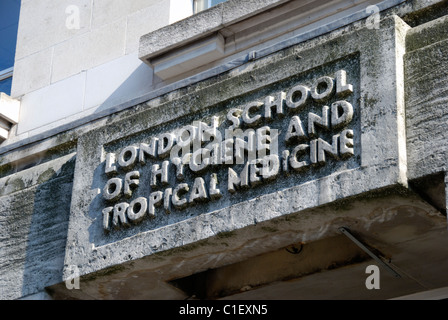 London School of Hygiene and Tropical Medicine Zeichen, London, England Stockfoto