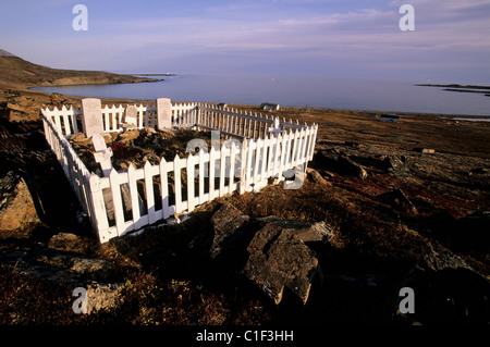 Kanada, Nunavut, Dundas Harbour Friedhof (3 Gräber) auf Devon Island Stockfoto