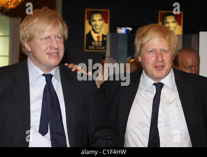 Bürgermeister Boris Johnson bei der Enthüllung der seine Wachsfigur bei Madame Tussauds. London, England - 05.05.09 Stockfoto