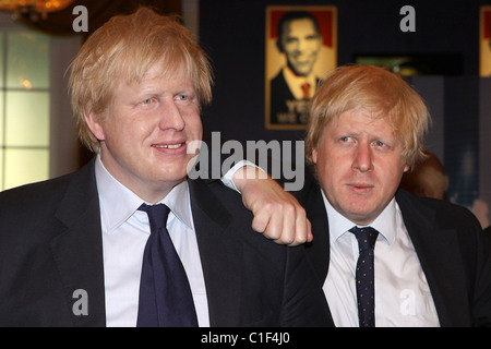 Bürgermeister Boris Johnson bei der Enthüllung der seine Wachsfigur bei Madame Tussauds. London, England - 05.05.09 Stockfoto