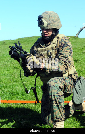 Die UGL ist von Heckler & Koch hergestellt und ist ausgestattet, um das Gewehr L85. Es ist eine einzige Schuss Waffe mit eine seitliche Öffnung Verschluss Stockfoto