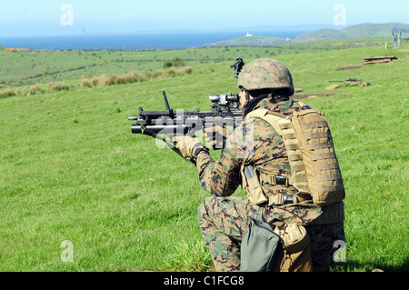 Die UGL ist von Heckler & Koch hergestellt und ist ausgestattet, um das Gewehr L85. Es ist eine einzige Schuss Waffe mit eine seitliche Öffnung Verschluss Stockfoto