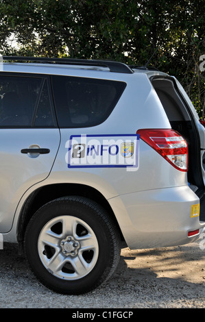 Informationen anmelden Auto Park Ranger, Ding Darling Nature Reserve, Sanibel Island, Florida, USA Stockfoto