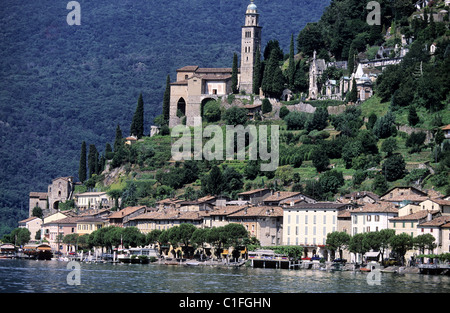Schweiz, Tessin, Morcote Dorf an den Rändern des Luganer Sees an der Grenze zu Italien Stockfoto