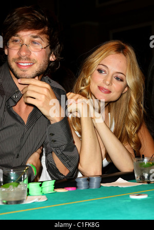 Heather Graham und Freund Yaniv Raz The Hangover Charity-Pokerturnier im Caesars Palace Resort Casino Las Vegas, Nevada Stockfoto