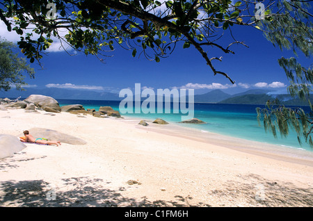 Australien, Queensland, Fitzroy Island mit Blick auf Cairns Stockfoto