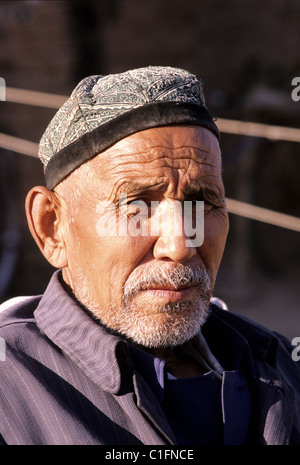 Xinjiang Uygur China Uiguren Gesicht in Turfan Stockfoto