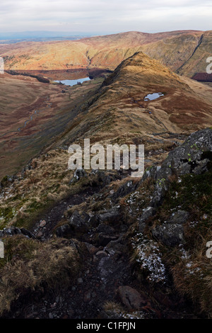 Raue Felsen von der High Street in den Lake District National Park, Cumbria. Stockfoto