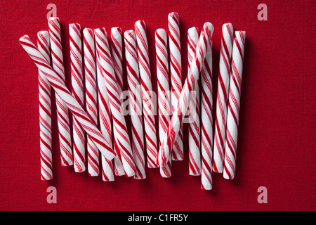 Zeile der Zuckerstangen Stockfoto