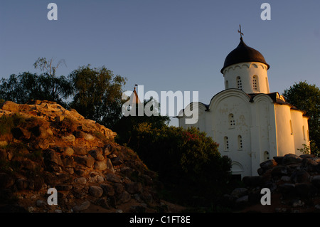 Russland. Alt Ladoga. St.-Georgs Kirche in der Ladoga-Festung. Stockfoto