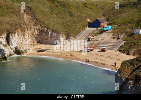 Alten Rettungsstation, Norden Landung, Flamborough Kopf, Yorkshire, England, Vereinigtes Königreich Stockfoto