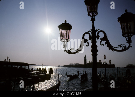Italien, Veneto, Venedig, Insel San Giorgio Maggiore, gesehen vom Markusplatz Stockfoto
