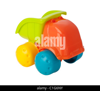Strand Spielzeug Muldenkipper isoliert auf weißem Hintergrund. Stockfoto
