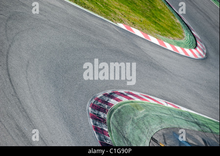 Kurven auf dem Circuit de Catalunya in der Nähe von Barcelona. Stockfoto