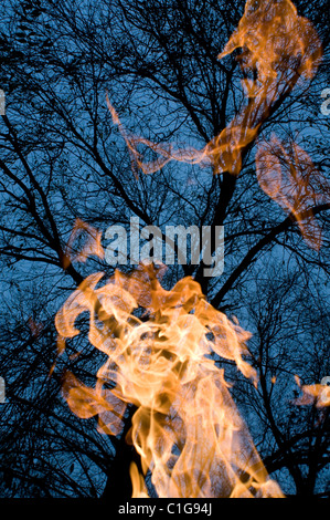 Memorial Feuer Flamme im KZ Auschwitz, Polen Stockfoto