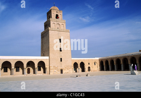 Tunesien, heilige Stadt Kairouan, Weltkulturerbe der UNESCO, Jema Sidi Oqba-Moschee Stockfoto