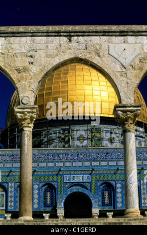 Israel Jerusalem Heilige Stadt palästinensischem Gebiet der Omar gilted Kuppel auf Mount Moriah Esplanade ist einer der heiligsten Orte in der Stockfoto