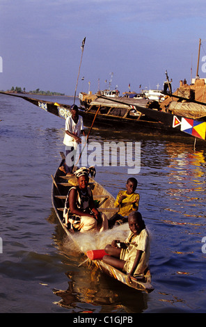 Die malischen Venedig am Zusammenfluss von Bani und Niger, Mali, Mopti Flüsse Stockfoto