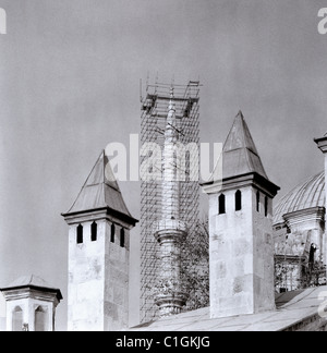 Islamischen Minarette an die Nuruosmaniye Moschee in Istanbul in der Türkei im Nahen Osten Asien. Architekturgebäude Islam Islam religiöse Reisen Stockfoto