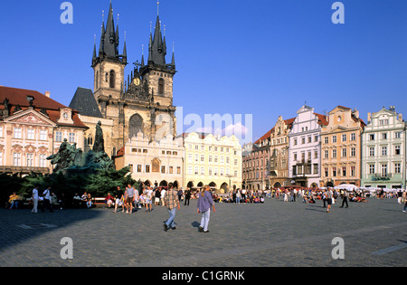 Tschechien, Prag, Staromestske Namesti Platz, unsere Liebe Frau der Teynkirche Stockfoto