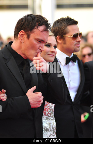 Quentin Tarantino, Diane Kruger und Brad Pitt 2009 Cannes International Film Festival - Tag 8-Premiere von "Inglourious Stockfoto