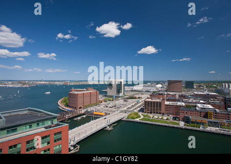 Vogelperspektive Blick auf eine Stadt, Boston, Massachusetts, USA Stockfoto