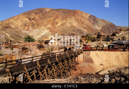 USA, California, Calico, ehemalige Bergbaustadt heute Geisterstadt Stockfoto