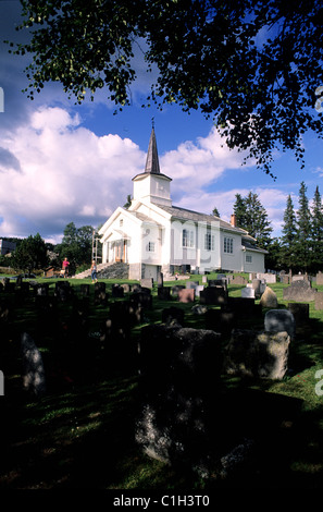 Norwegen, Geilo Stadtkirche, Skigebiet Stockfoto