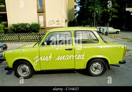 Deutschland, Berlin, altmodische Ostie Osten DDR Trabant Oldtimer Stockfoto