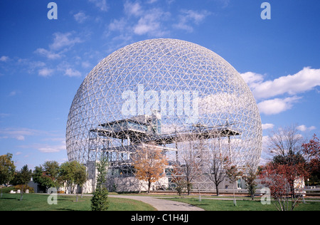 Kanada, Quebec, Montreal, die Biosphäre vom Architekten Richard Buckminster Fuller auf Sainte-Hélène Insel Stockfoto