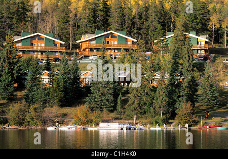 Kanada, Alberta, den kanadischen Rocky Mountains, Jasper Nationalpark, Landhäuser der Lodge See Aneth Stockfoto