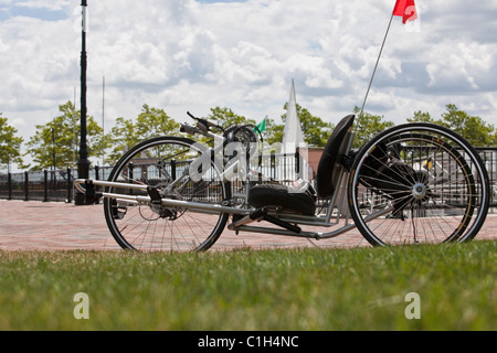 Handfahrrad am Hafen, Hafen von Boston, Boston, Suffolk County, Massachusetts, USA Stockfoto