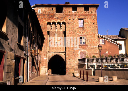 Frankreich, Ain, Dombes Region, Chatillon Sur Chalaronne, 14. Jahrhundert-Tor von Villars Stockfoto