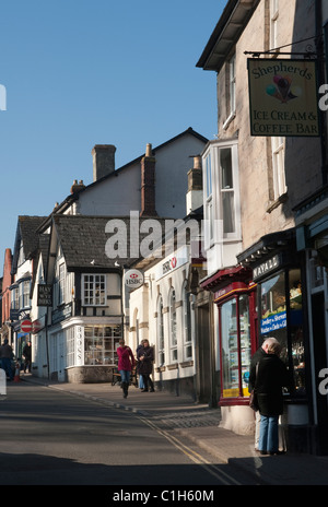 Schloss-Straße in Hay-on-Wye Stockfoto