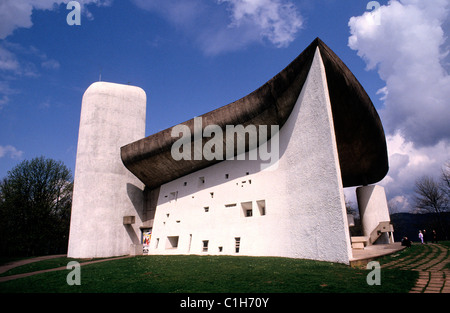 Frankreich, Haute Saone, Ronchamp, Kapelle Notre Dame du Haut von dem Architekten Le Corbusier Stockfoto