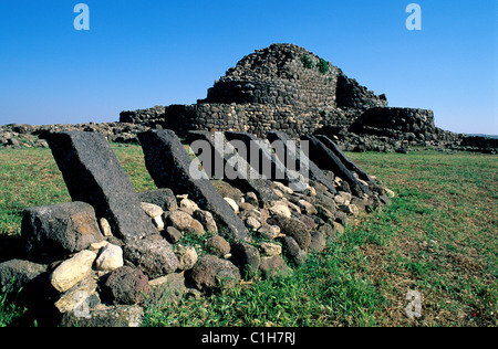 Italien Sardinien Medio Campidano Provinz Barumini Nuraghe Su Nuraxi aufgeführt die größte Nuraghen-Festung der Insel als Welt Stockfoto