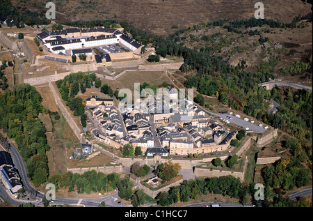 Frankreich, Pyrenäen-Orientales (66), Capcir Region verstärkte Stadt von Mont-Louis erstellt von Vauban (Luftbild) Stockfoto