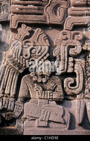 Standort Mexiko, Morelos Zustand, Xochicalco Weltkulturerbe der UNESCO, gefiederte Schlange Pyramide (Quetzalcoatl) Stockfoto