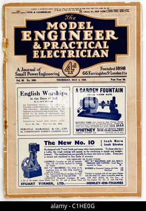 Alte Vintage Magazin der Modell-Ingenieur und praktische Elektriker Donnerstag, 4. Mai 1933 datiert. EDITORIAL NUR Stockfoto