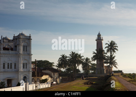 Ein Blick auf den Leuchtturm in Galle Fort in Galle auf den Süden von Sri Lanka Stockfoto