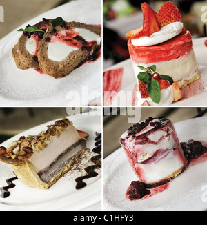 fünf verschiedene desserts Stockfoto