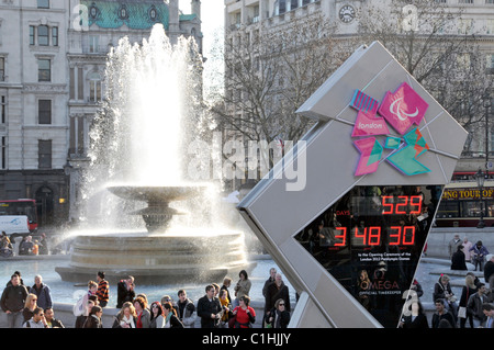 Countdown-Uhr zur Eröffnungsfeier der Paralympischen Spiele 2012 in London Stockfoto