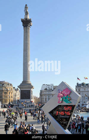 Countdown-Uhr zur Eröffnungsfeier der Paralympischen Spiele 2012 in London Stockfoto