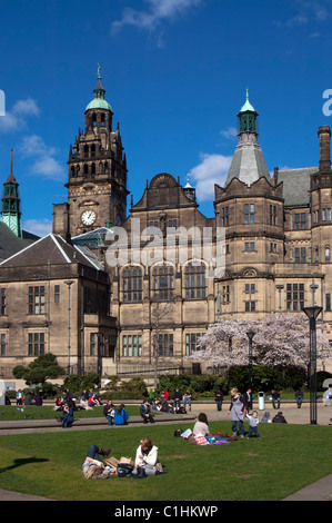 Rathaus und Peace Gardens, Sheffield Stockfoto