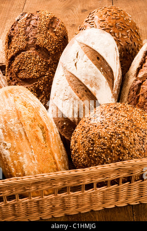 Verschiedene Arten von Schwarzbrot - Makro Stockfoto