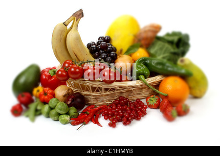 Zusammensetzung von verschiedenen Obst und Gemüse Stockfoto